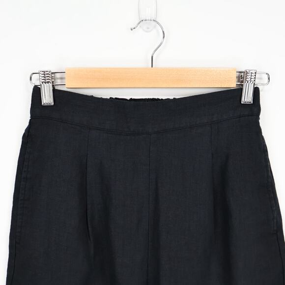 NWT Madewell Clean Pull-On Shorts In 100% Linen True Black Size XXS - Picture 5 of 8